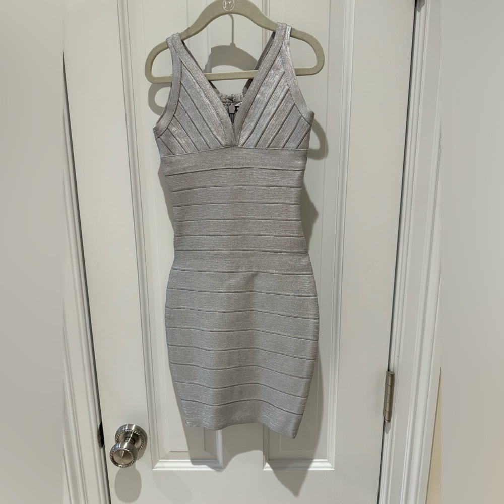 Girls silver bandage dress